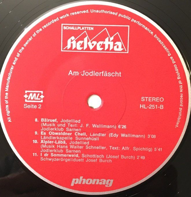 Dischi in vinile: Am Jodlerfäscht (LP) – Usato da Grüningen venduto da azulmarron 5