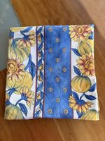 Tischdecke Sonnenblumen Muster blau gelb guter Zustand