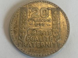 Pièce de 20 francs en argent 1933