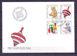 CH FDC Pro Juventute Satz 1986