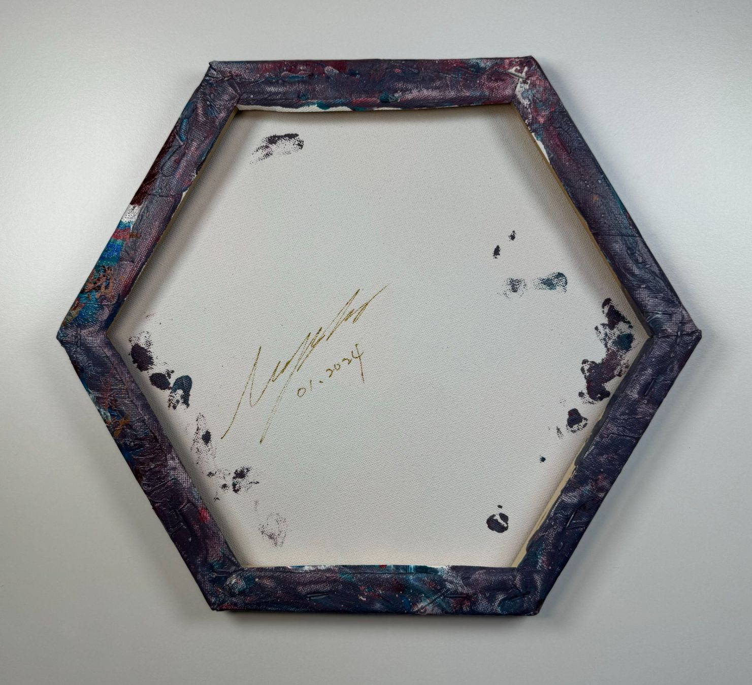 Dipinti: Acryl-Flüssigmalerei, Sechseck – Usato da Schlieren venduto da MayaSheng1983 2