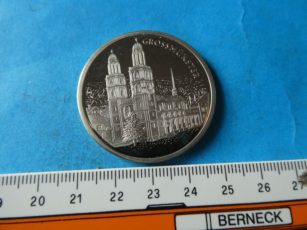 versilberte Medaille PP, Grossmünster Zürich 1