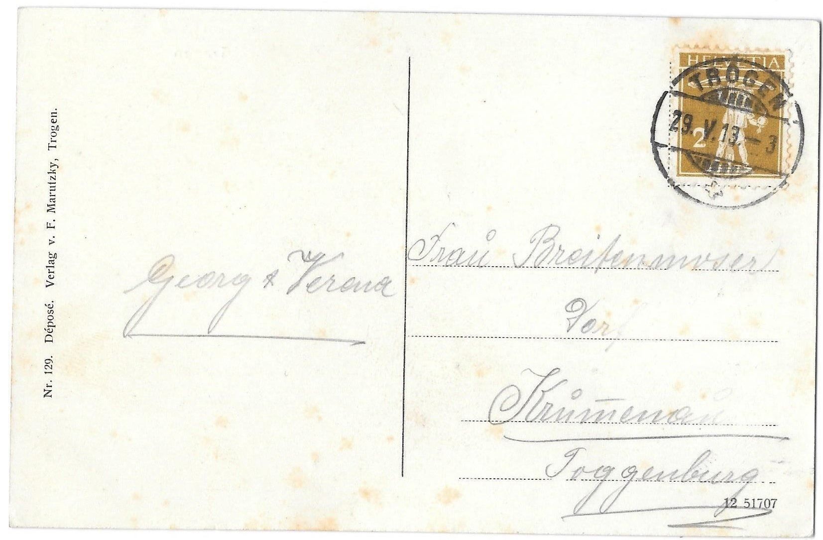 Cartoline postali: Trogen Teilansicht coloriert – Usato da Olten venduto da clotaldi 1