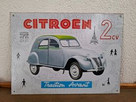 🚗 Superbe Plaque Métal Vintage - Citroën 2CV - 40 x 30 cm