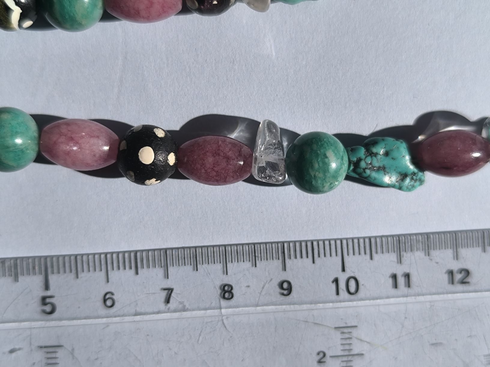 Catenine: Steinkette mit Amazonit,Erdbeerquarz etc.... – Usato da Schaffhausen venduto da gab_v5qf 2