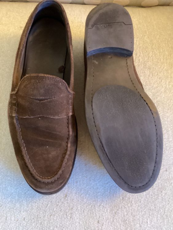 Chaussures Hommes Massimo Dutti En Daim Marine - Taille UK 8 (EU42/US9), Occasion Peu Portées