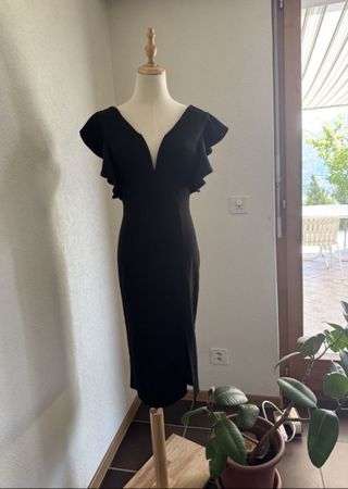 Robe mi-longue noire Wal G, S/Wal G Schwarzes Midikleid