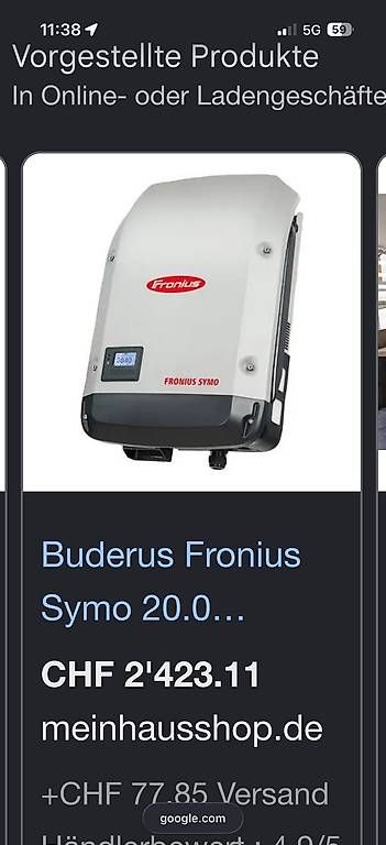 Inverter: Fronius Symo Advanced 20.0 Wechselrichter – Usato da Embrach venduto da leRoyTech 3