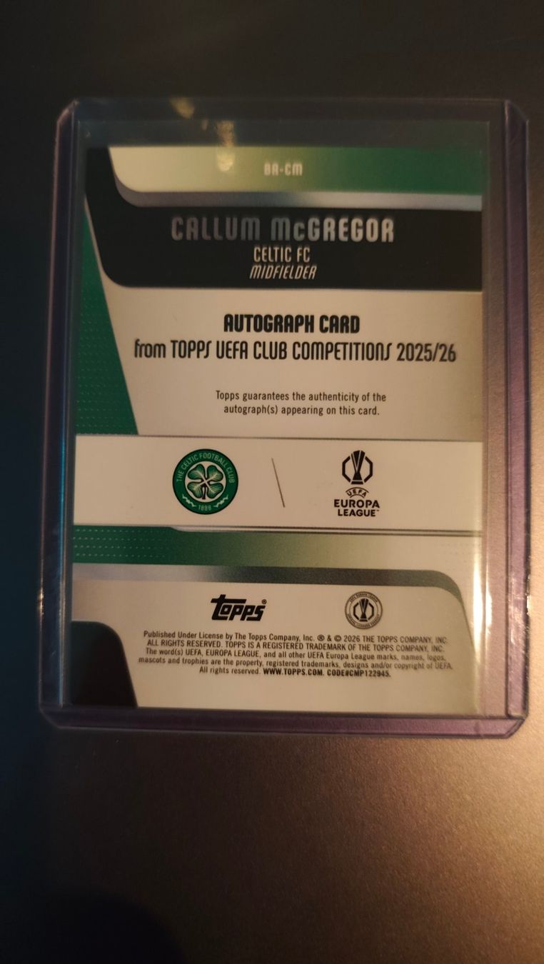 Topps Carte collezionabili: Topps UCC 25/26 Callum McGregor mit Autogramm – Usato da St. Gallen venduto da RudyundFloydCards 1