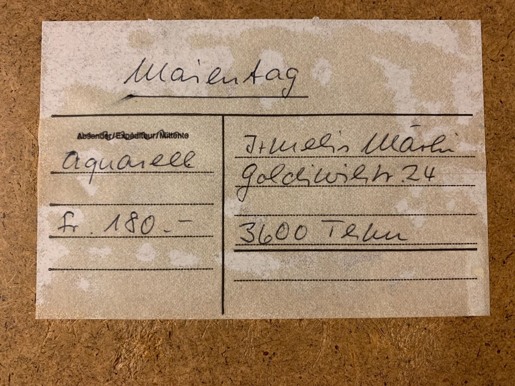 Tableaux: Aquarell Gemälde,Signiert ? Datiert 1985 – D'occasion à Lanzenhäusern par vic63 6