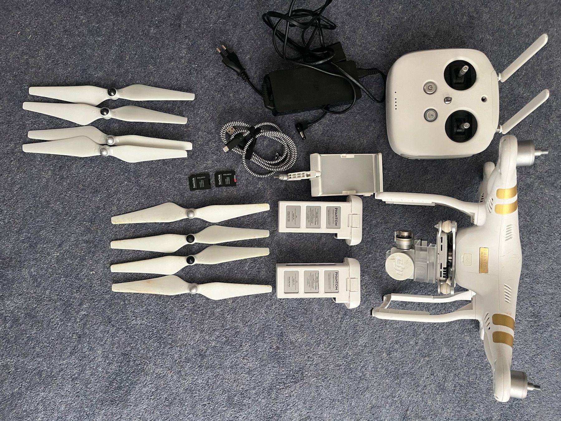 RC Modellbau: dji Phantom 3 Pro 4K Drohne mit Ersatzrotoren – Gebraucht aus Unterlunkhofen von FadigerFaden 2