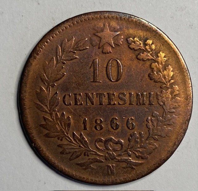 italien-10-centesimi-1866-vittorio-emanuele-ii-m-nze-gebraucht-in