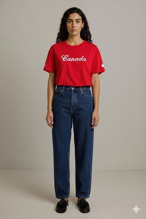 Fruit of the Loom Kanada Rotes T-Shirt - Größe L