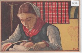 Mutter mit Bebe - Litho
