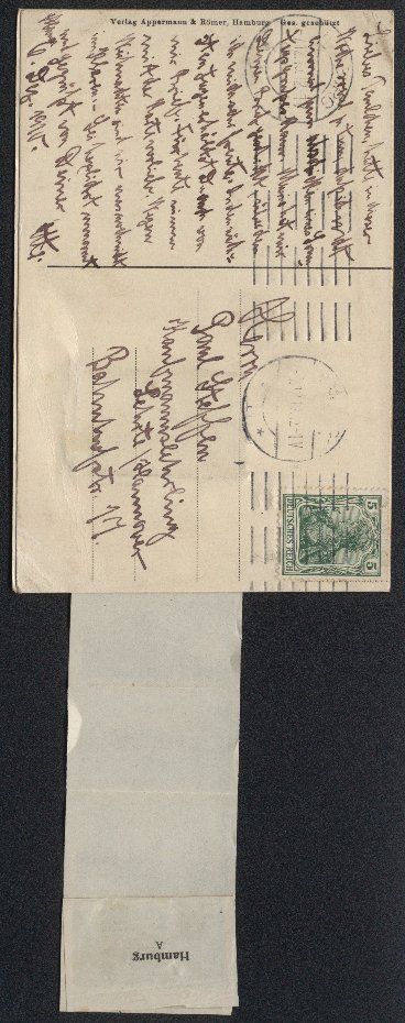 Cartoline postali: Leporello-AK Hamburg, Briefträger mit A – Usato da Berlin venduto da bartko-reher 1