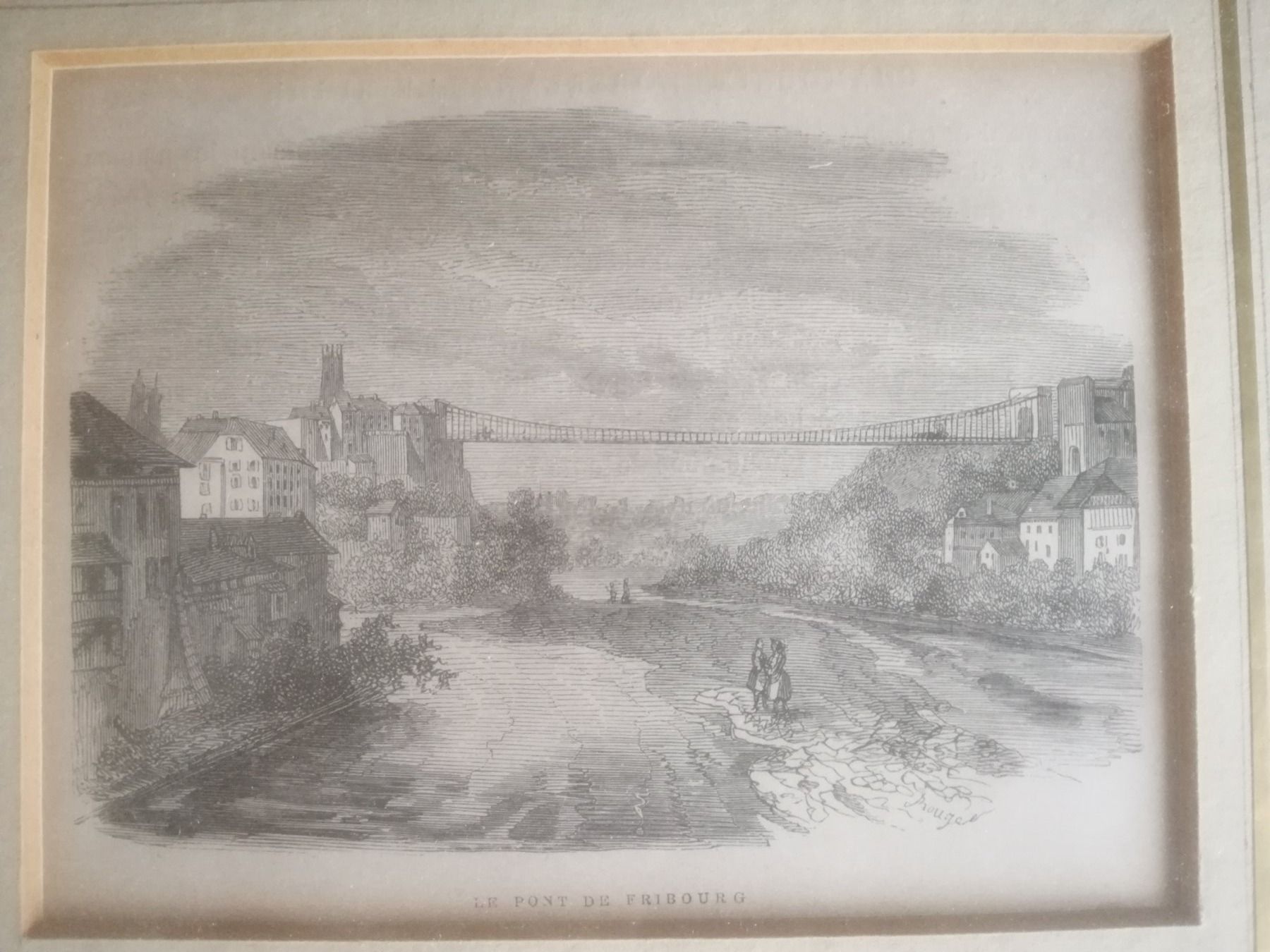 Incisioni: Kupfer-Stich "le Pont de Fribourg" – Usato da Sursee venduto da Ursus_LU 1