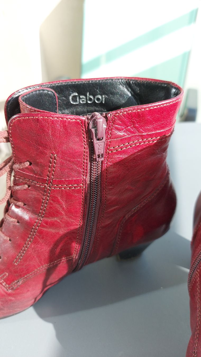 Gabor Scarpe da donna: Bottines rouges en cuir véritable – Usato da Sion venduto da aud_7pxl 4