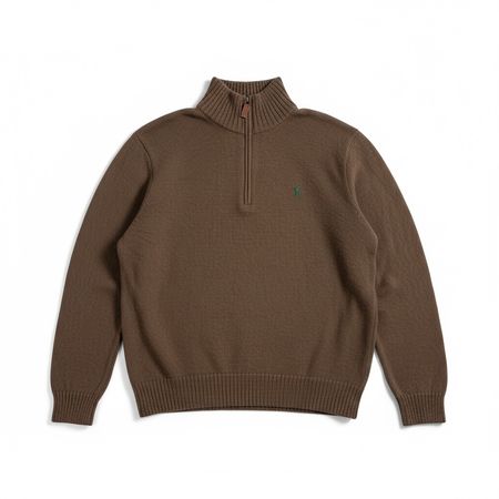 1/4 zip pull col camionneur Ralph Lauren Marron - M 