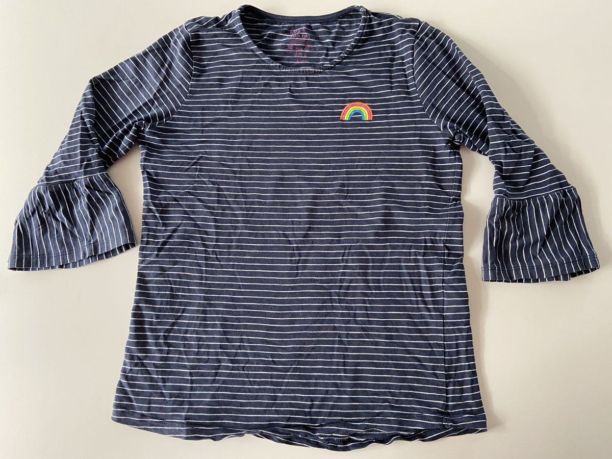 Maglioni & Felpe: Gestreifter Pullover mit Regenbogen, 146/152, 3/4-Ärmel – Usato da Luzern venduto da Nordischkind