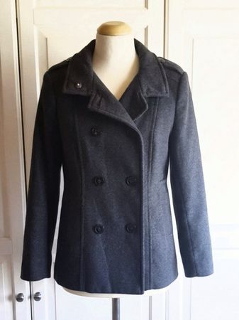 Zweireihige Übergangsjacke Gr S Dunkelgrau