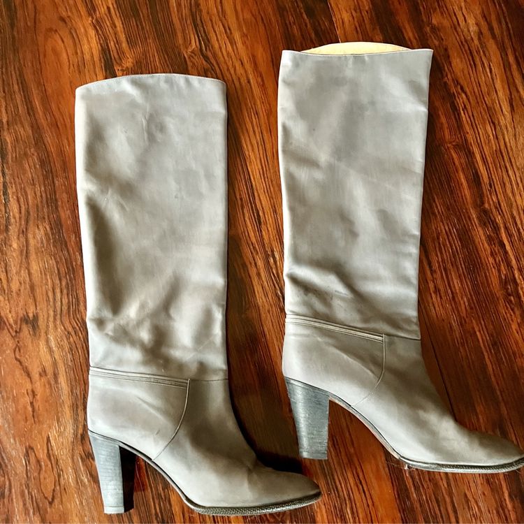 Bottines Vintage Homme Années 70 En Cuir Gris - Pointure 40,5, Marque Shalako