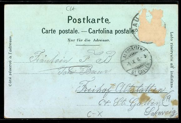 Cartoline postali: Mondschein-Lithographie Altstätten, Bah – Usato da Berlin venduto da bartko-reher 1