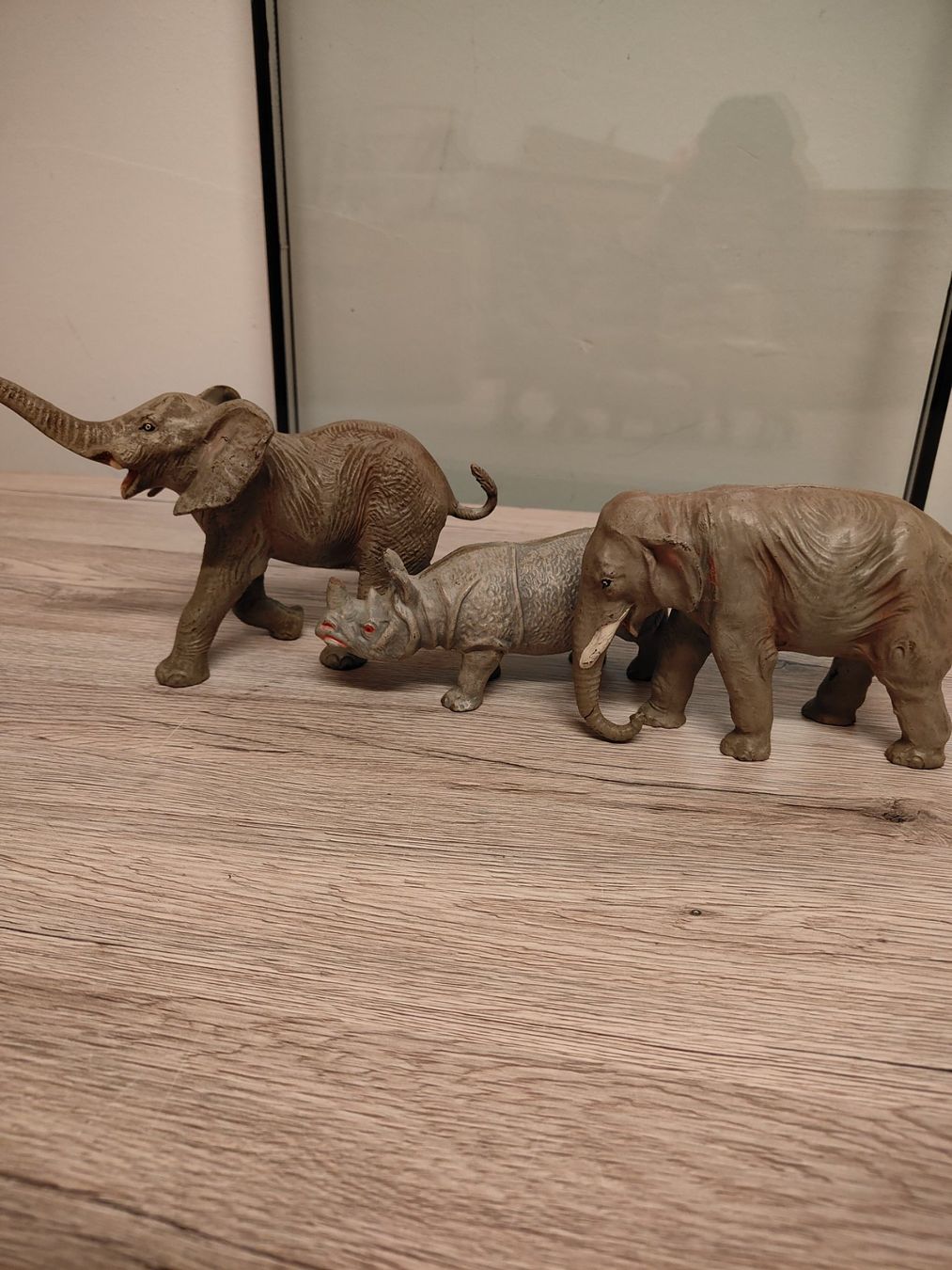 Preiser Statuette: Elefant Nashorn Elastolin Linol Preiser Sammlung Nachlass – Usato da Thalwil venduto da FigurenFreunde