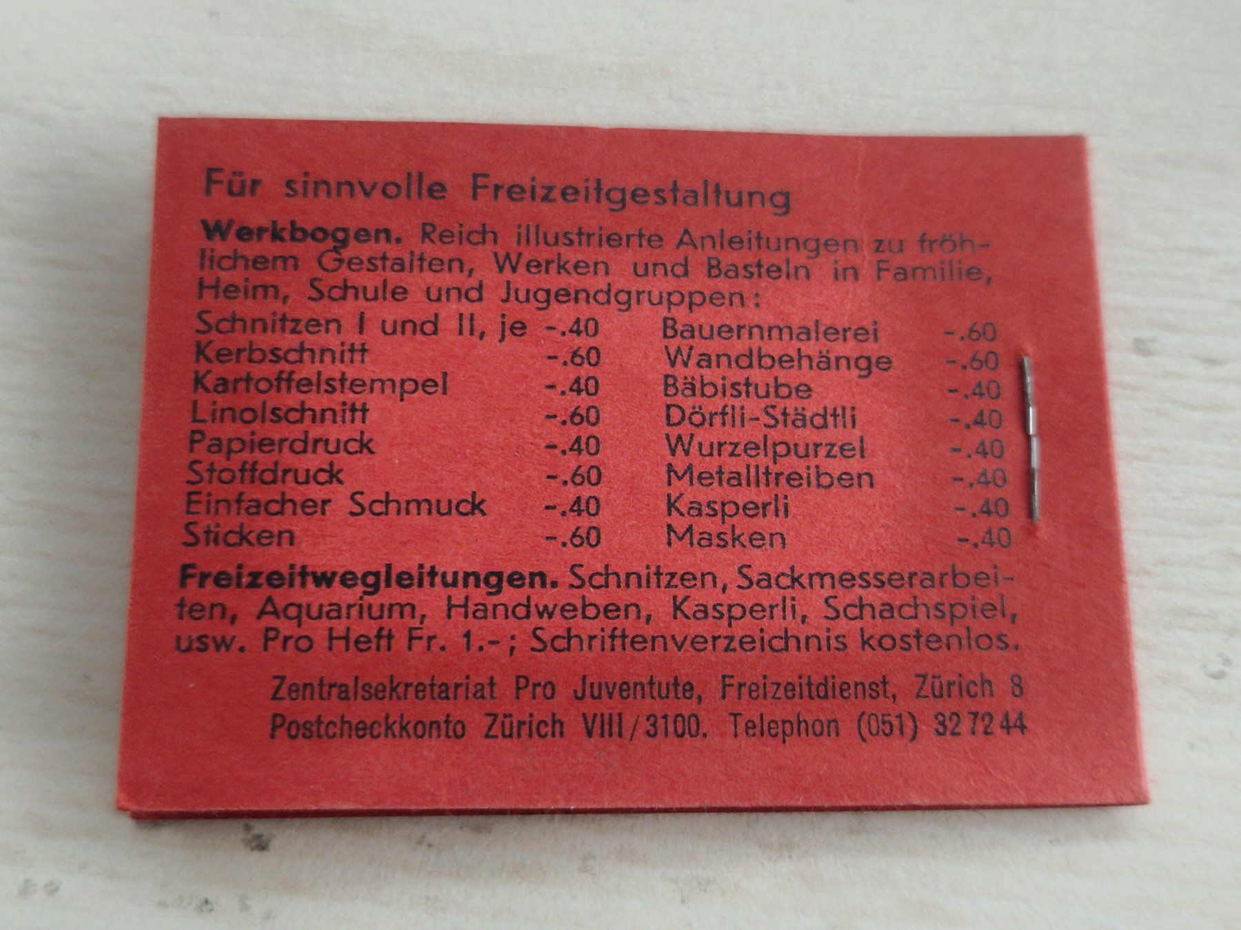 Tutti i francobolli: PJ Markenheftli 1954, ab 1.- – Usato da Burgdorf venduto da Glossy01 1