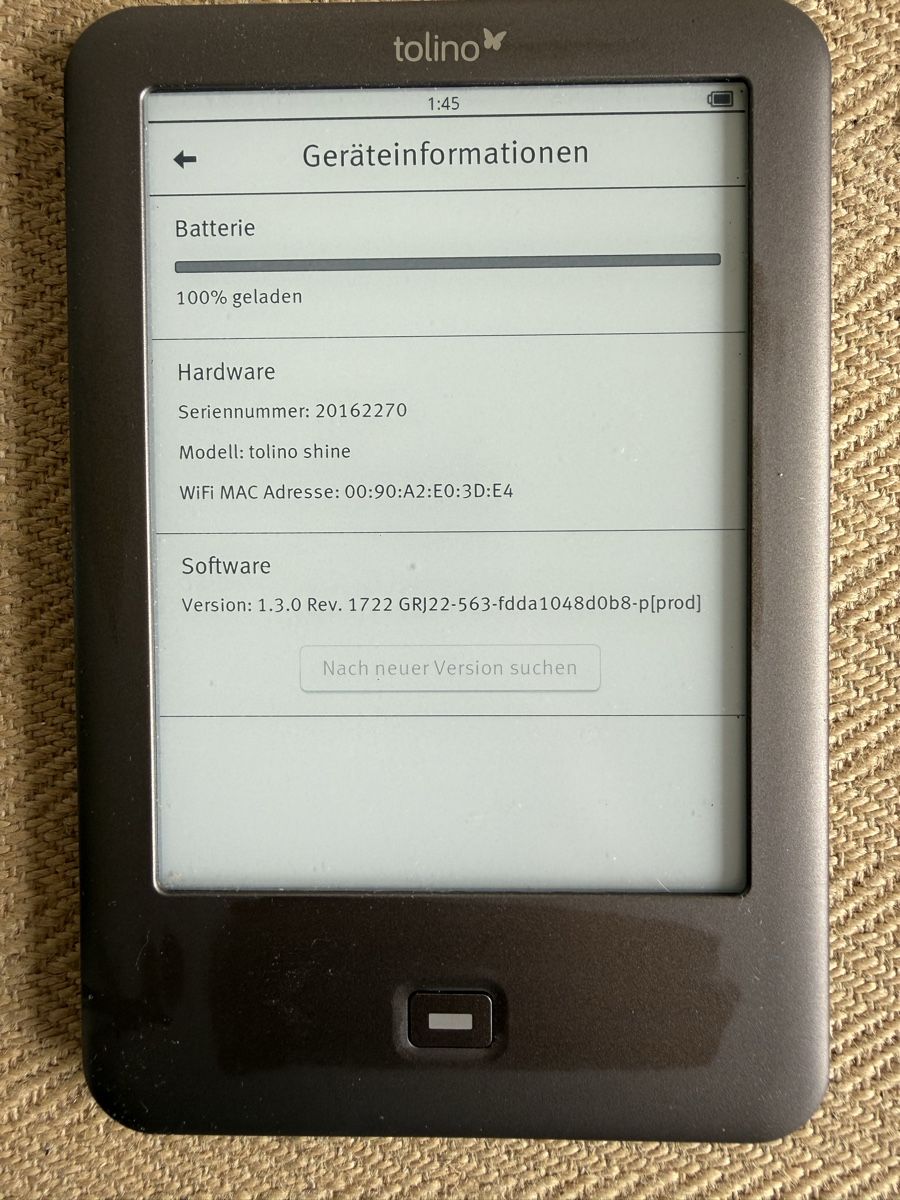 Tolino Tablettes PC: Tolino Shine E-Reader mit Ladekabel  – D'occasion à Konolfingen par petzipetz 1