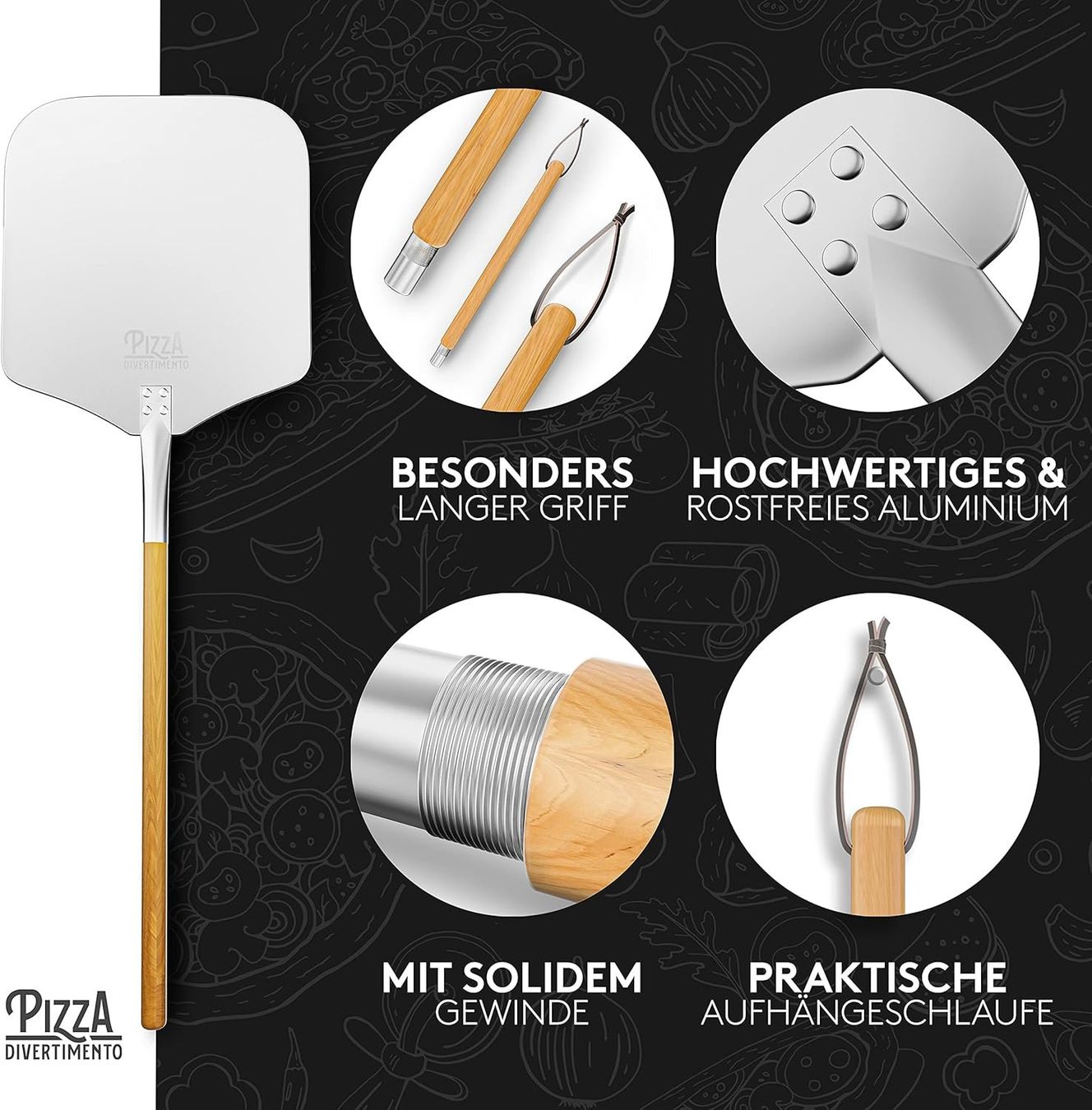 Elettrodomestici da cucina: Pizzastein Set mit Pizzaschieber für Backofen – Nuovo e nell'imballaggio originale da Herisau venduto da Senn24 4