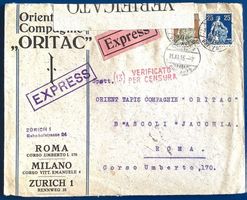 1915 Attraktive Zensurbrief / Express / Zürich - Rom