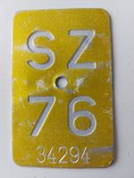 Velonummer SZ 76 Mofanummer plaque Mofa