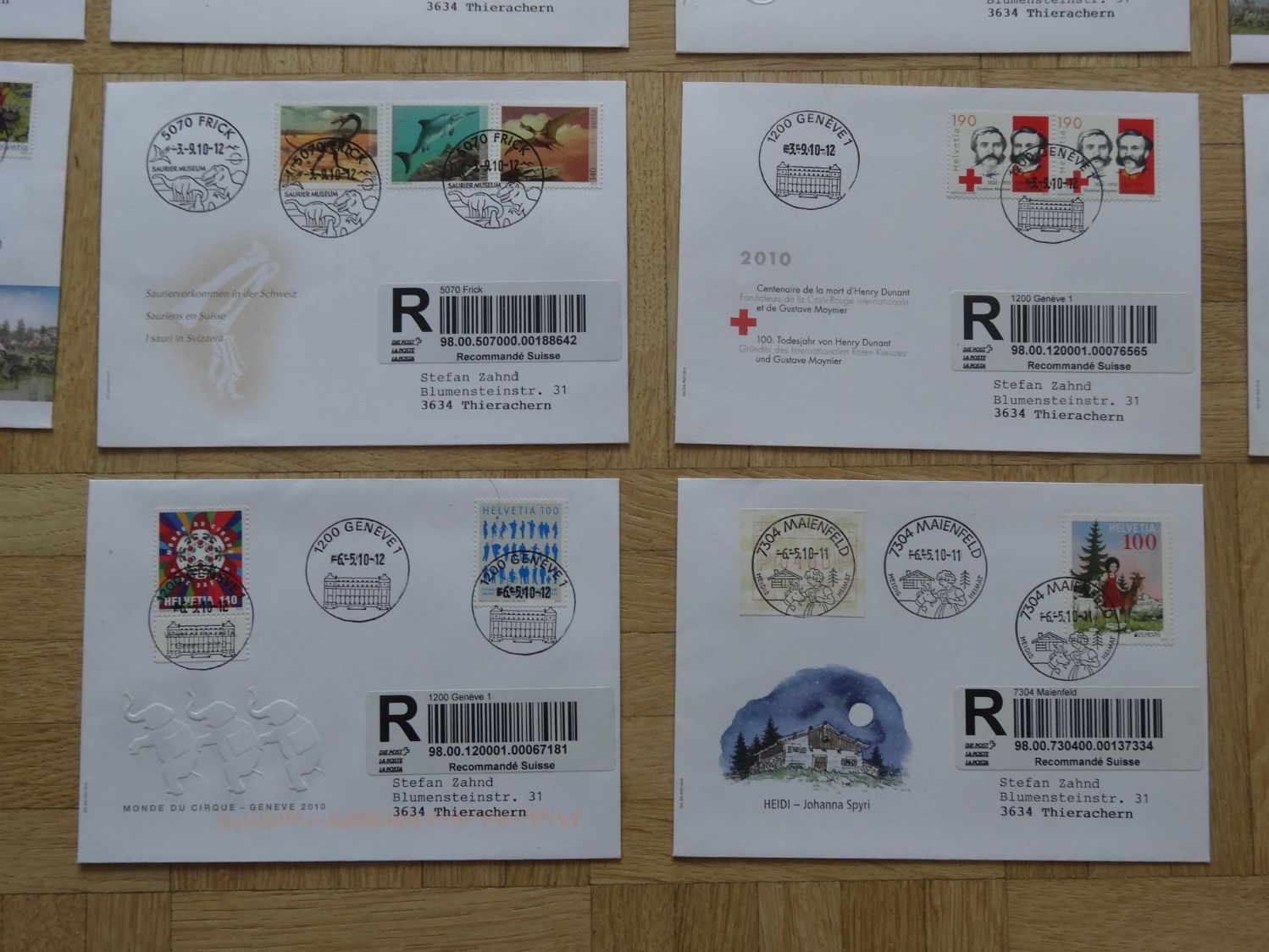 Tutti i francobolli: Timbres   Lot   18x  2010   Recommandé – Usato da Romanel-sur-Lausanne venduto da Swift13 5