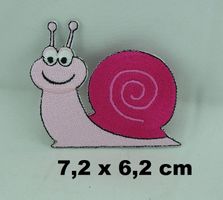 SCHNECKE - Aufnäher - Aufbügler - Stickerei - 7,2x6,2cm