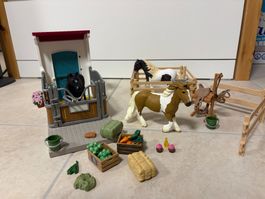 Lot Schleich, chevaux, box et accessoires