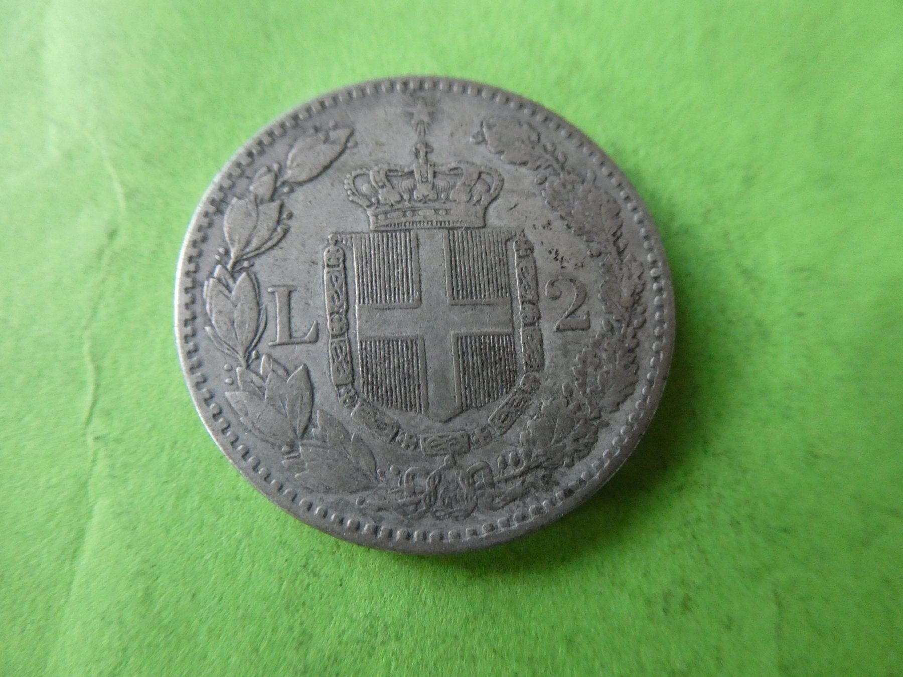 Alle Münzen: Italien 1887, 2 LIre - Silber – Gebraucht aus Hinterforst von Rohusri 1