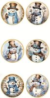 100 Stück wunderschöne Schneemann Sticker, Durchmesser 2.5cm