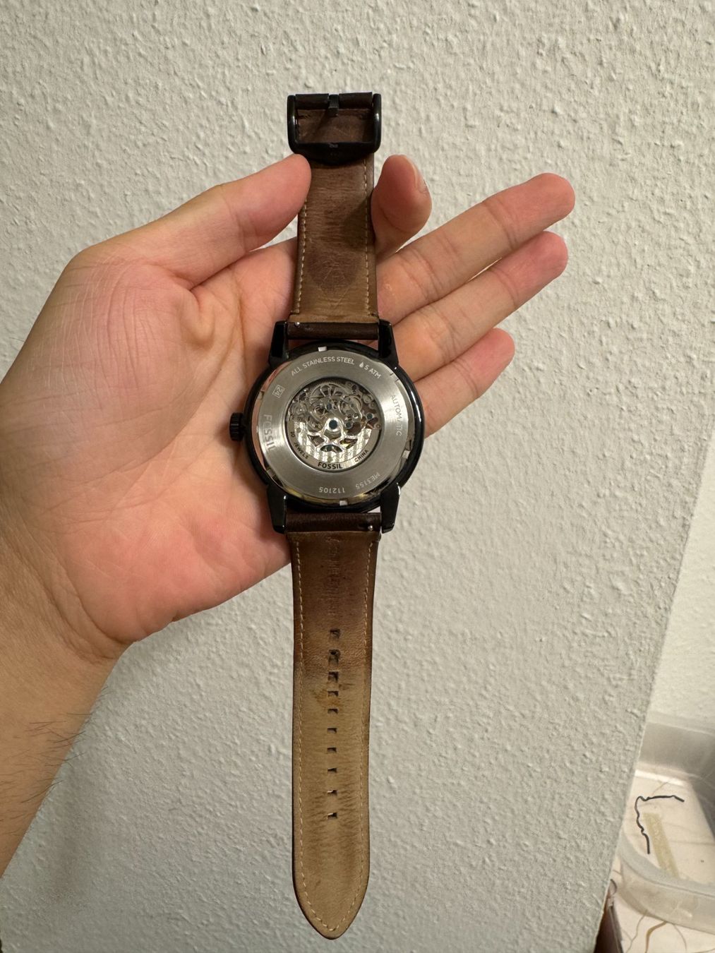 Fossil Orologi: FOSSIL Townsman 48mm Automatic Brown Leather Watch – Usato da Le Grand-Saconnex venduto da pannacottage 3