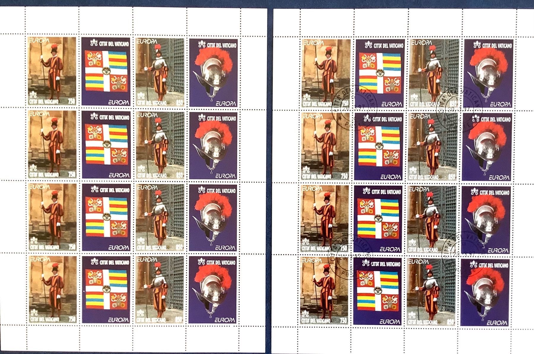 Alle Briefmarken: 1997 Vatikan Schweizer Garde / Europa Bogen ** + ET – Neu (gemäss Beschreibung) aus Liestal von Skunk02