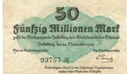 Heidelberg 50 Mil.Mark 24.09.1923 VZ-VZ+ Nr2