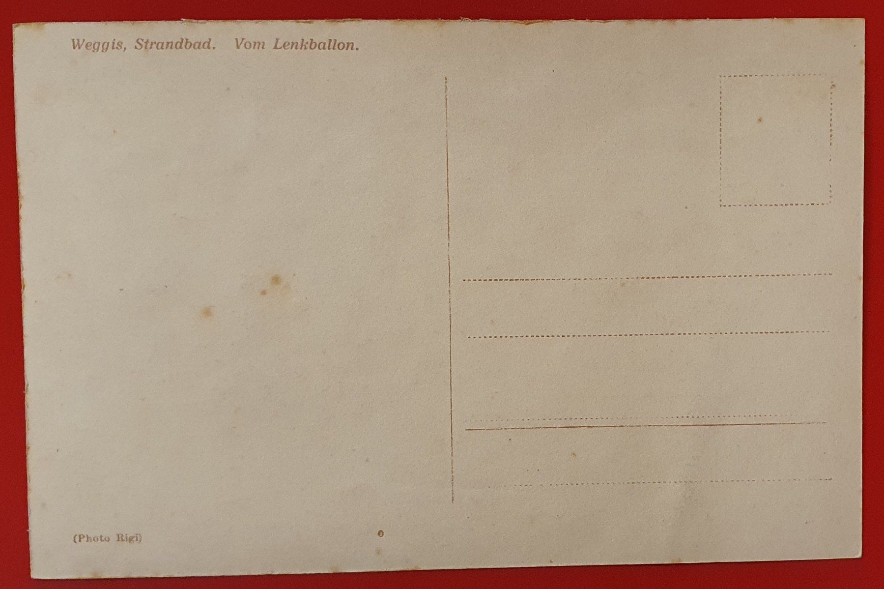 Cartoline postali: Weggis -Strandbad,  Vom Lenkballon – Usato da Kreuzlingen venduto da Rschweiz1 1
