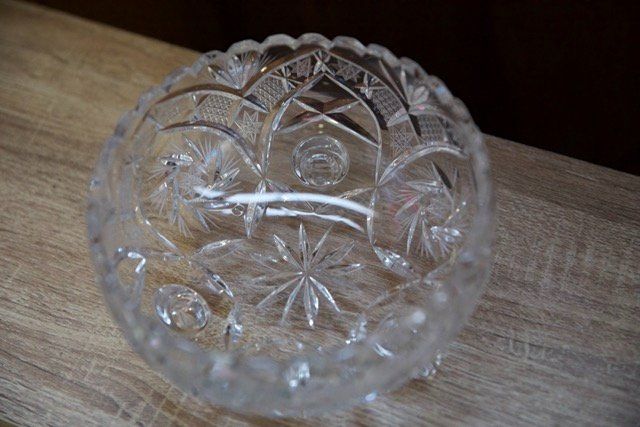 Schalen: Handgeschliffene Kristallglas Schale mit Füssen – Gebraucht aus Titterten von fra_v27g 2