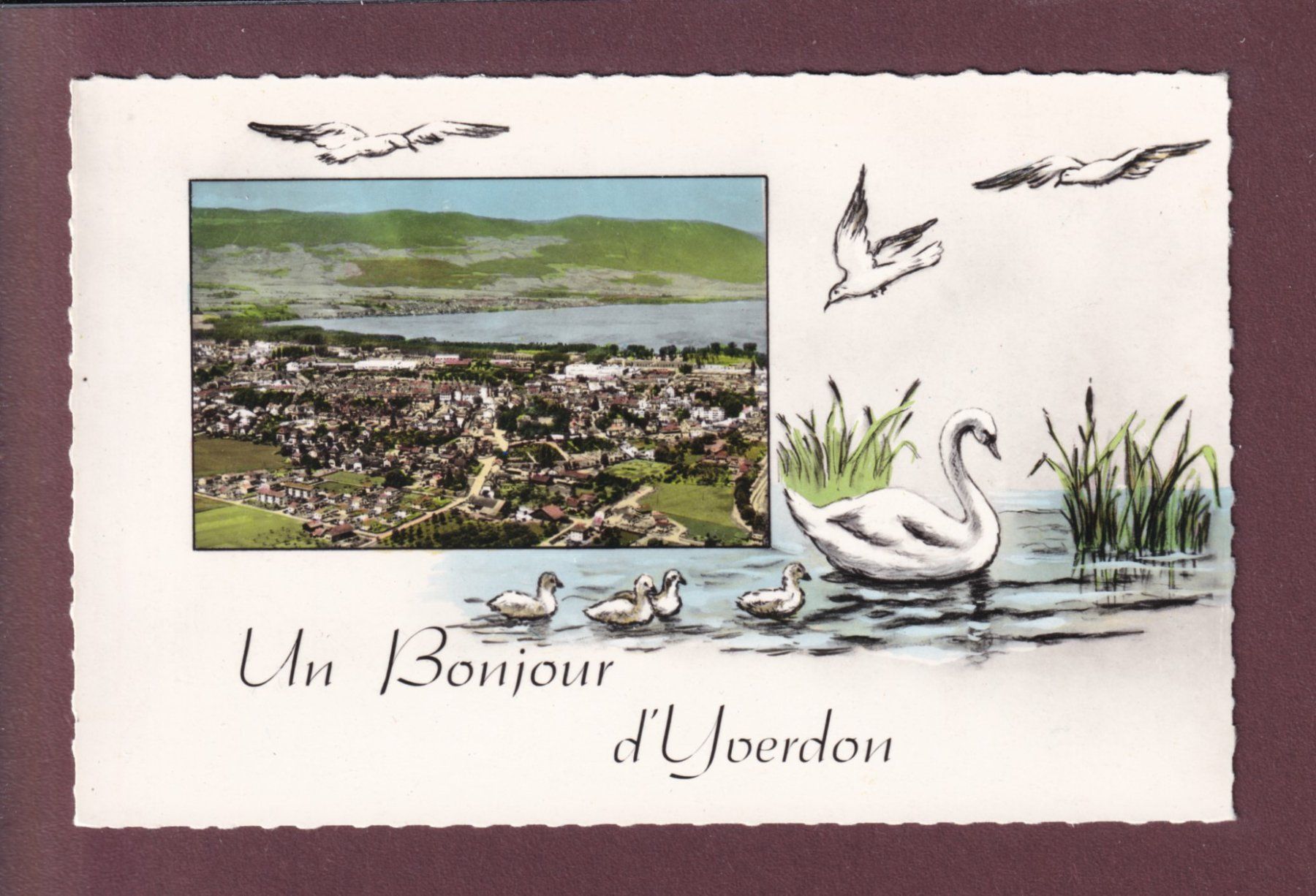 Cartoline postali: Un bonjour d'YVERDON – Usato da Pully venduto da nicecards