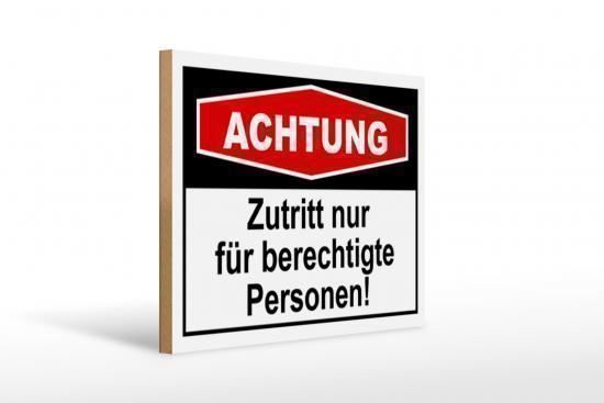 Insegne: Blechschild-ACHTUNG-ZUTRITT NUR BER. PER – Nuovo e nell'imballaggio originale da Rupperswil venduto da big-one-sale 1
