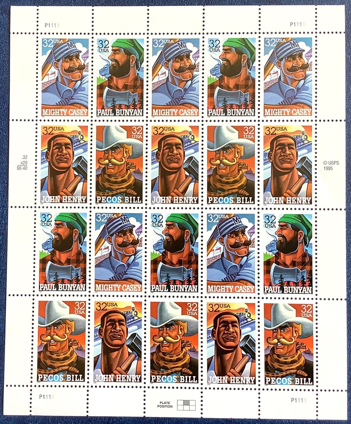 Tous les timbres: 1996 - USA Volkshelden - Bogen ** – Neuf (Voir description) à Liestal par Skunk02