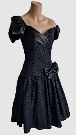 Cocktailkleid schwarz schimmernd Gothic WGT Miss Astor M