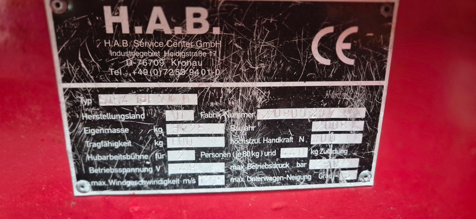 Piattaforme elevatrici & Crick: H.A.B. S154-18E Scherenarbeitsbühne geprüft und bereit – Usato da Ringgenberg BE venduto da mme_776b 8