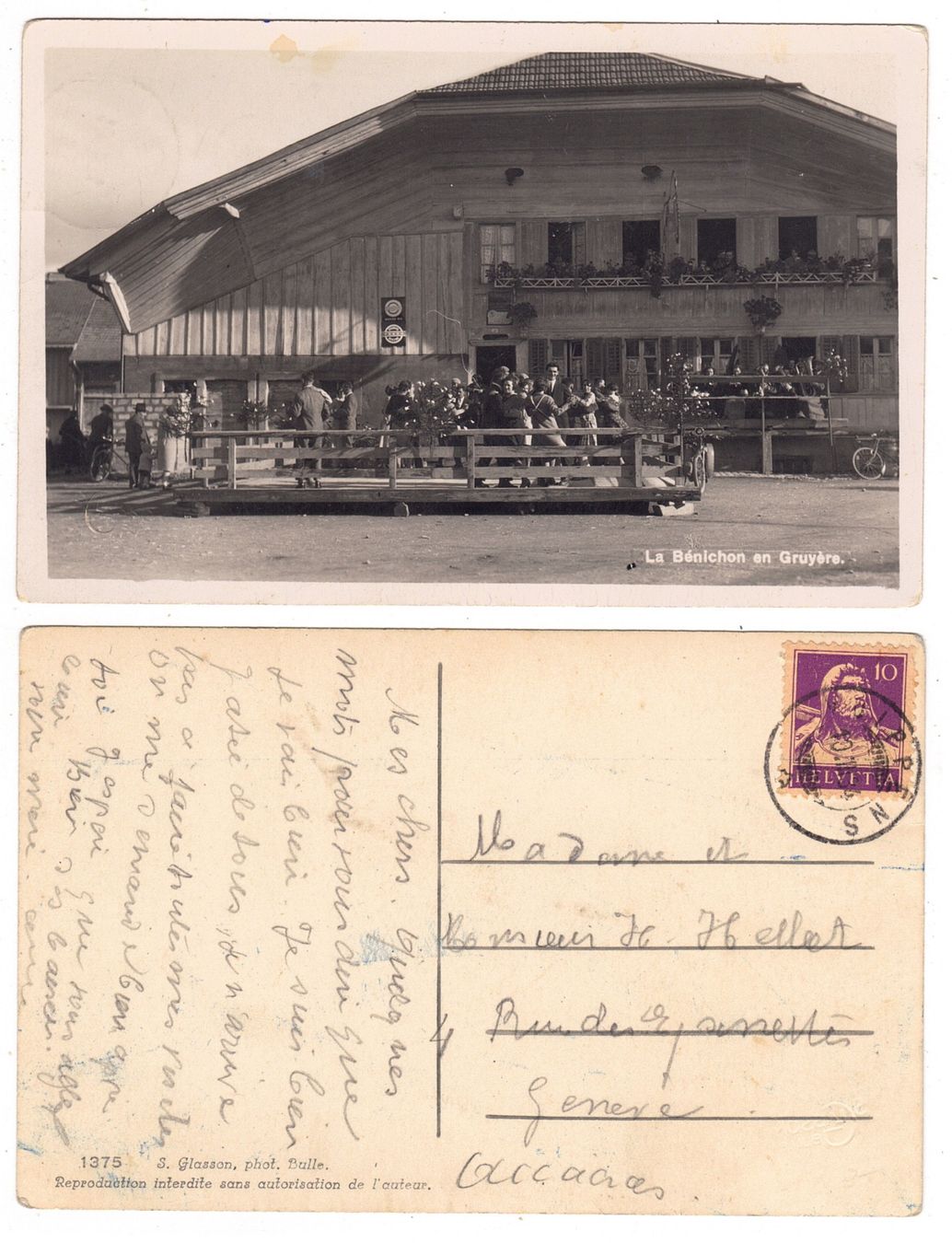 Cartoline postali: La Bénichon en Gruyère – Usato da La Tour-de-Peilz venduto da amjust