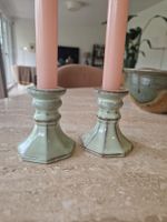 2x Set Kerzenständer aus Keramik, Vintage-Look