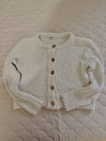 Kuschelige Strickjacke Weiss Gr. S Neuwertig f. Herbst/Winte